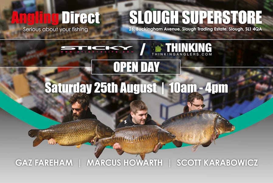 Angling Direct Slough: Sticky Baits & Thinking Anglers Open Day Saturday August 25th 2018