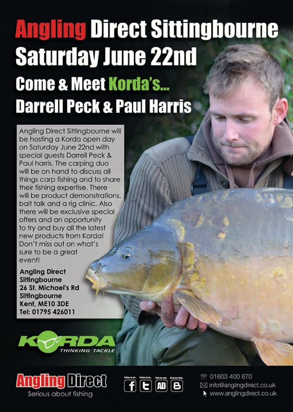 In Our Sittingbourne Store This Saturday, Korda's Darrell Peck!