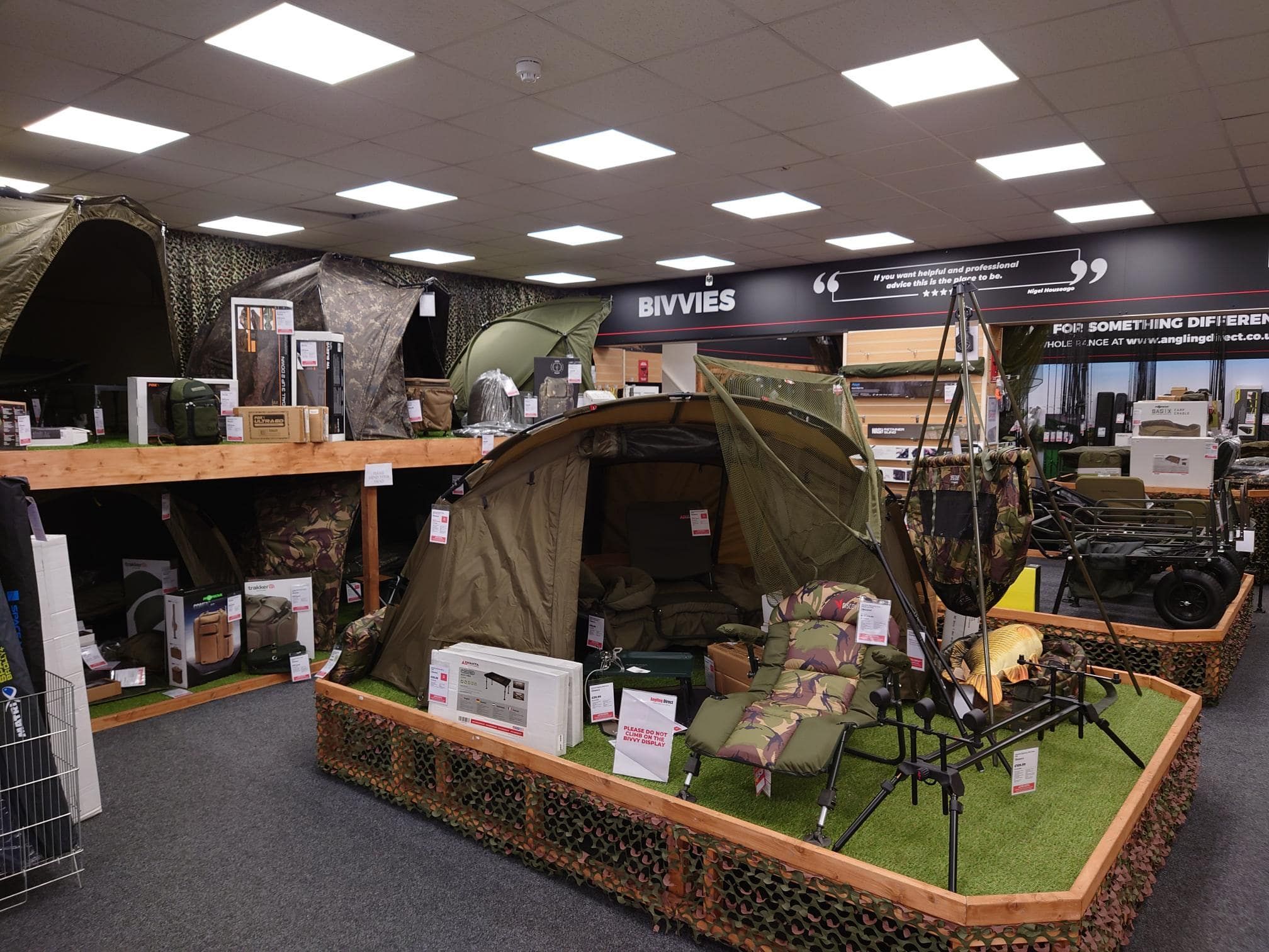 Fishing Bivvy Display - Norwich Tackle Shop