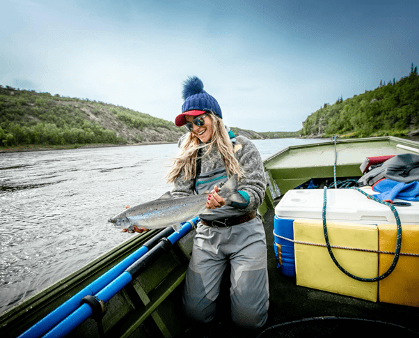 Marina with her catch - Image taken from Marina Gibson Fishing Facebook