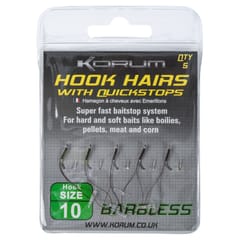 Korum Barbless Hook Hairs with Quickstops