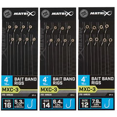 Matrix MXC-3 Eyed Barbless Bait Band Rigs 10cm