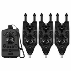 Nash Siren R4 3-Rod Fishing Bite Alarm Presentation Set - Studio Front View
