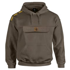 Vass Culture Zipped Chest Pocket Khaki Green Fishing Hoodie