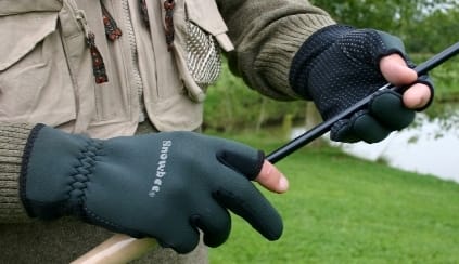 Snowbee Lightweight Neoprene Gloves In Use