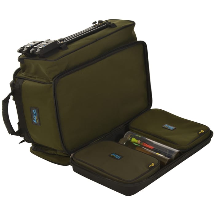 Aqua Black Series Deluxe Roving Fishing Rucksack Open