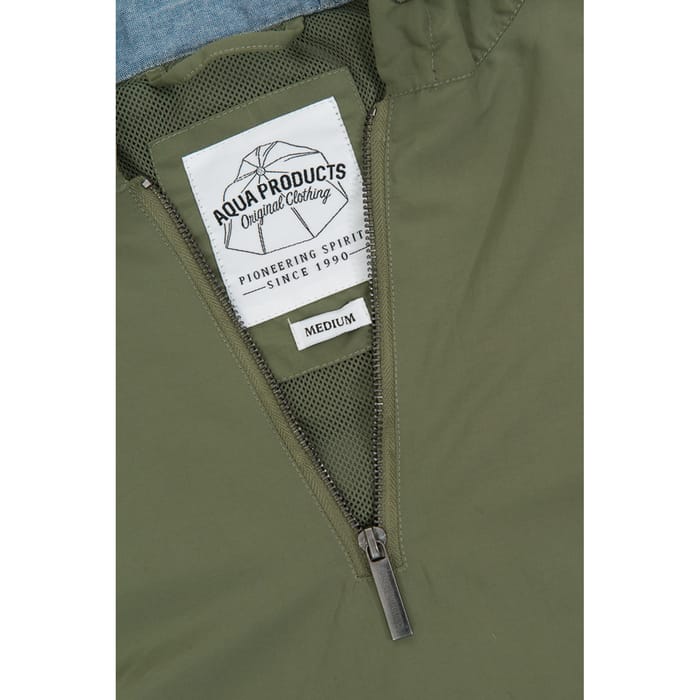 Aqua Products Half Zip Khaki Jacket Close Up 2