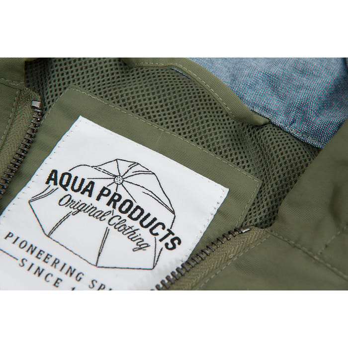 Aqua Products Half Zip Khaki Jacket Close Up 4