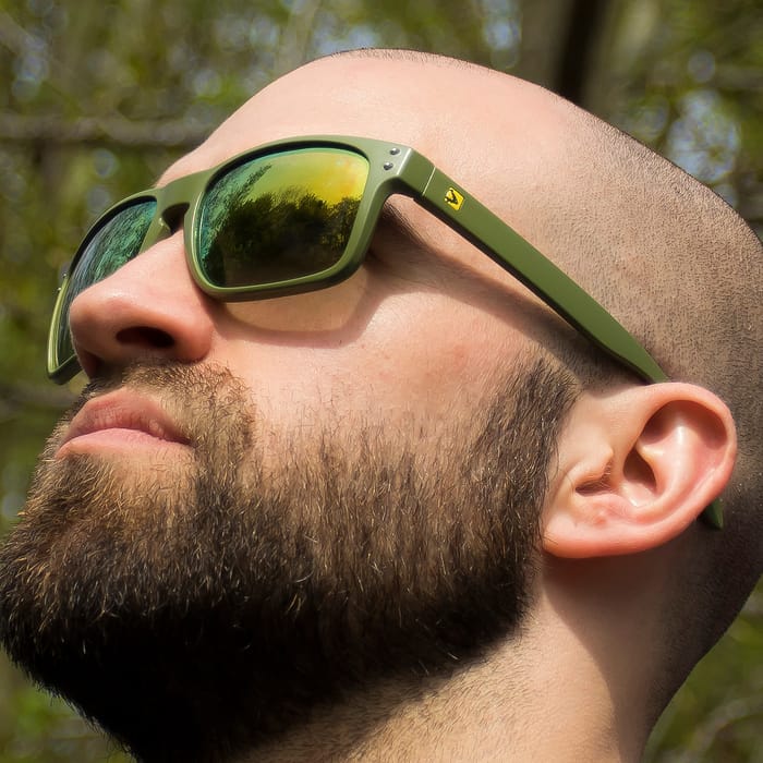 Avid Carp Polarised Sage Sunglasses In Use