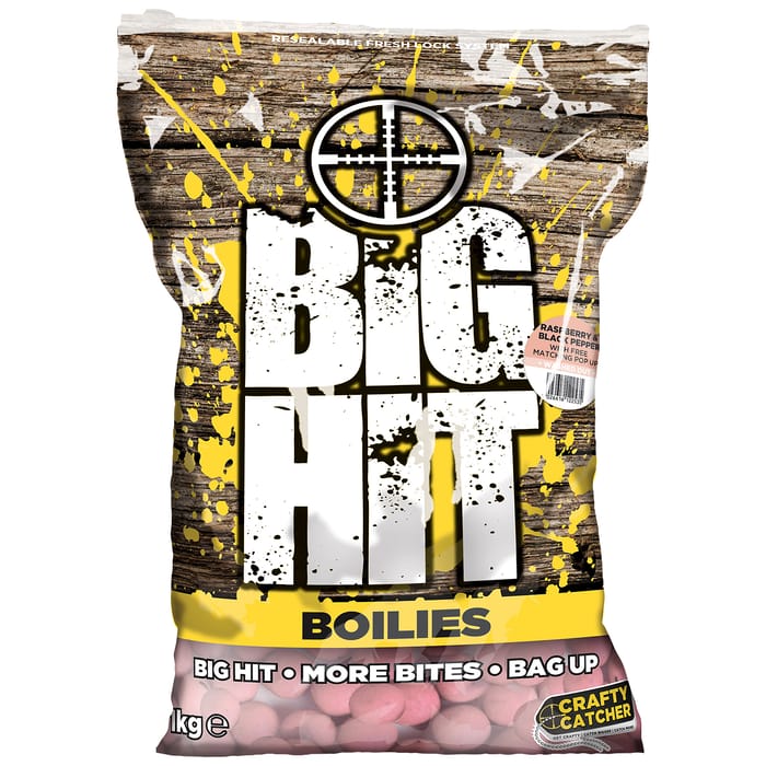Crafty Catcher Big Hit Boilies 1kg Raspberry & Black Pepper