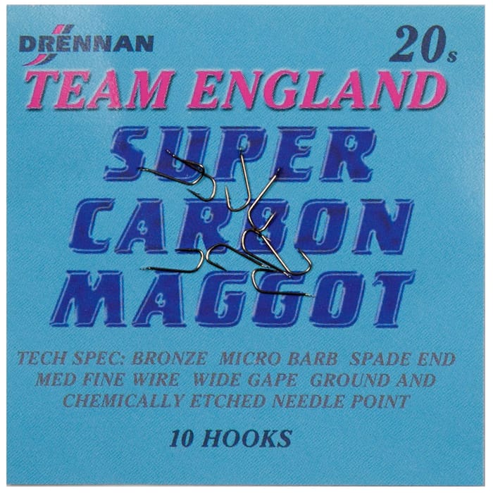 Drennan Team England Super Carbon Maggot Hooks