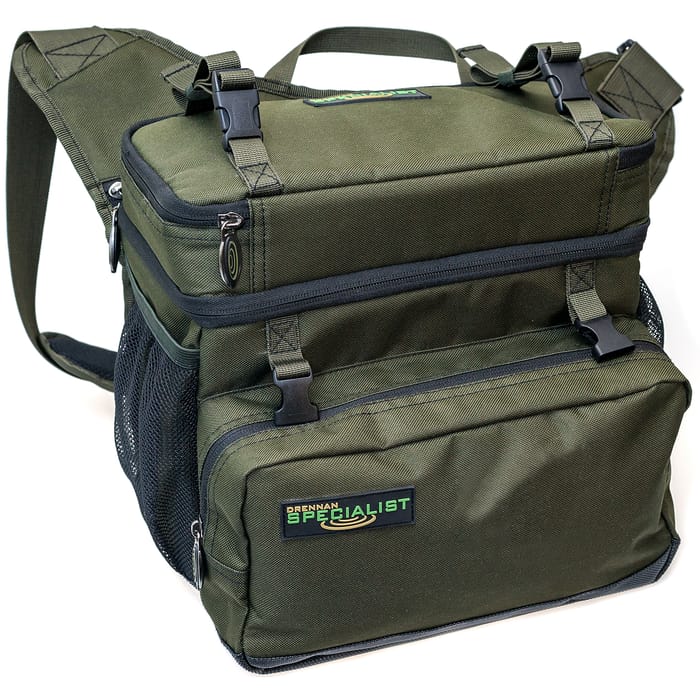 Drennan Specialist Compact 20L Roving Fishing Bag Front Angled