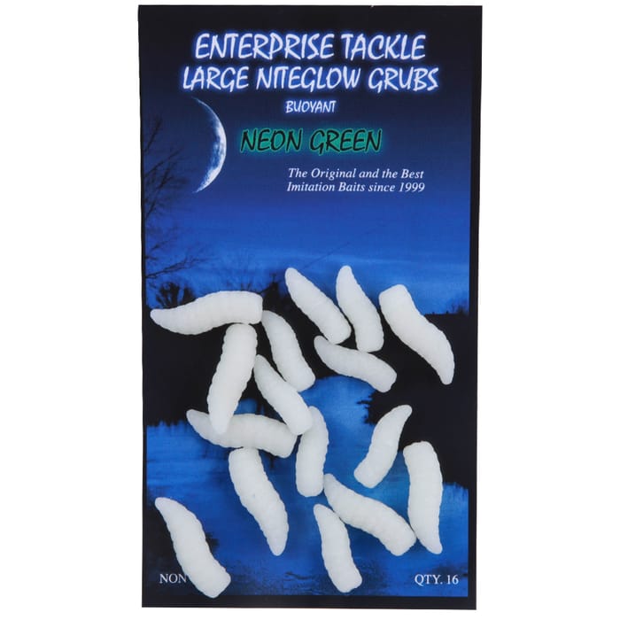Enterprise Tackle Large Niteglow Grubs Neon Green