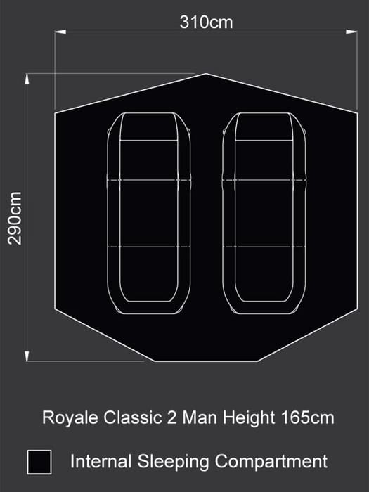 Fox Royale Classic 2 Man Bivvy Dimensions