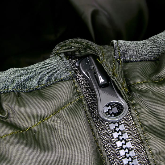 Fox Quilted Jacket Zip Close Up