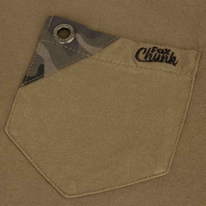 Fox Chunk Stonewash Khaki Polo Shirt Chest Pocket