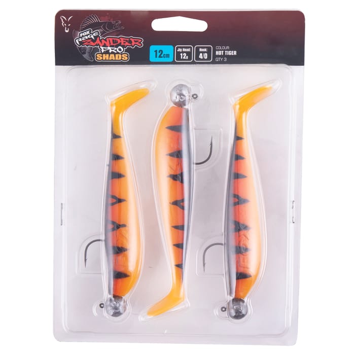 Fox Rage Zander Pro Shads Loaded Lures Hot Tiger