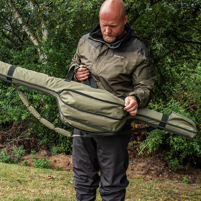 Korum Transition 12ft 3 Rod Fishing Sling In Use