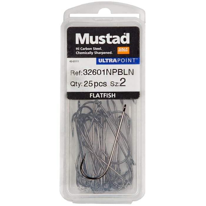 Mustad 32601BLN Flatfish Hooks Size 2