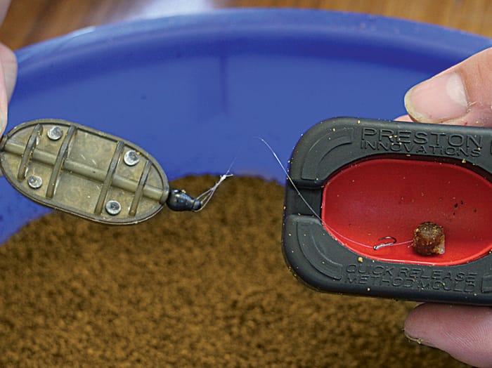 Preston In-Line Flat Method Fishing Feeder X-Large In Use 1
