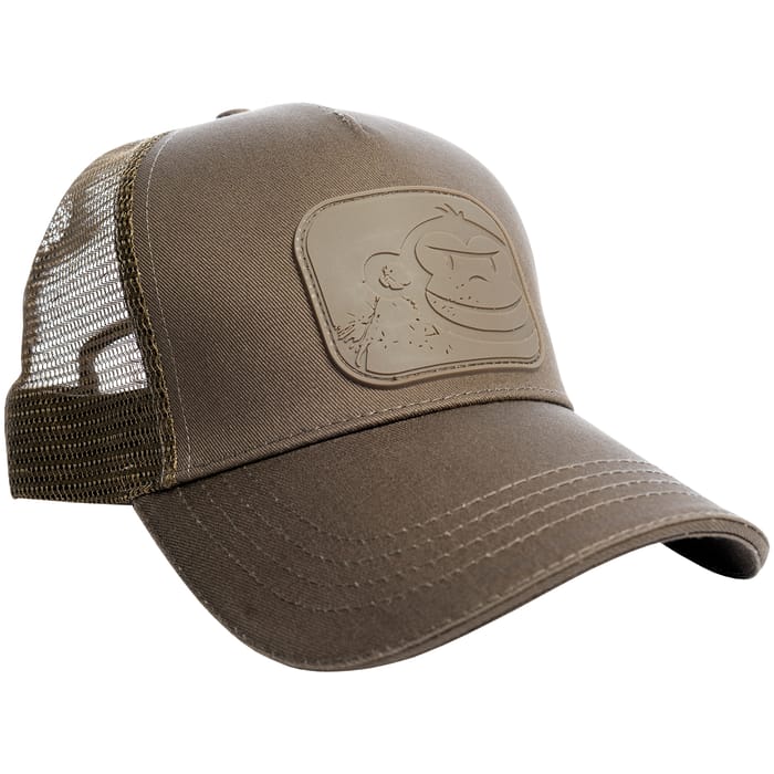 RidgeMonkey APEarel Dropback Trucker Fishing Cap Brown Side View