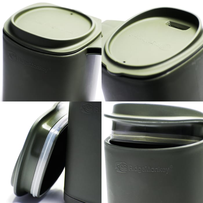 RidgeMonkey Thermo Fishing Mug Gunmetal Green Close Ups