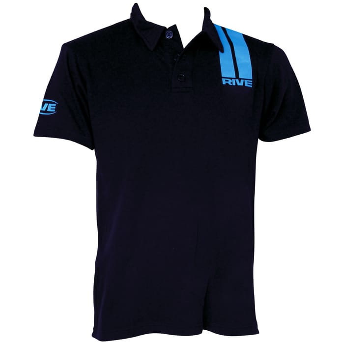 Rive Aqua Stripe Black Polo