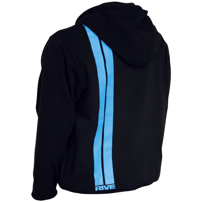 Rive Aqua Stripe Black Zipped Hoodie Back