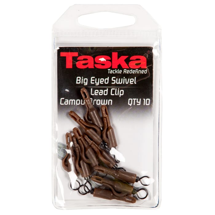 Taska Big Eyed Swivel Lead Clips Camo Brown
