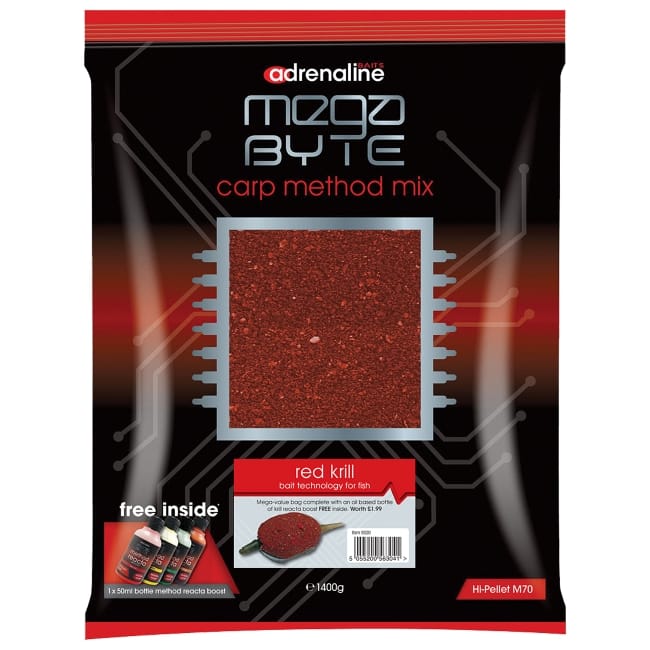 Adrenaline MegaByte Carp Method Mix Groundbait 1.4kg Red Krill