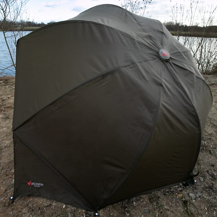 Advanta Discovery CX 55inch Hermit Fishing Brolly In Use 1