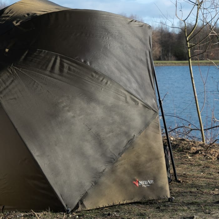 Advanta Discovery CX 55inch Hermit Fishing Brolly In Use 2