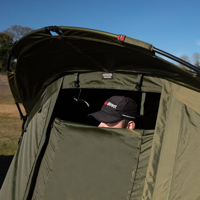 Advanta Protector Peak Fishing Bivvy 1 Man V2 Letterbox In Use