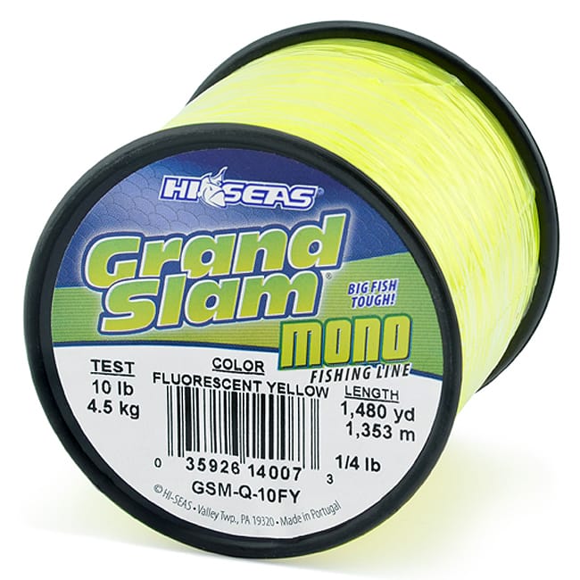 AFW Grand Slam Fluorescent Yellow Monofilament Line 1/4lb Spool