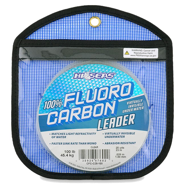 AFW HiSeas Clear 100% Fluorocarbon Leader 25yd