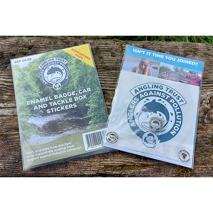 Anglers Against Pollution Enamel Badge, Car and Tackle Box Stickers 1
