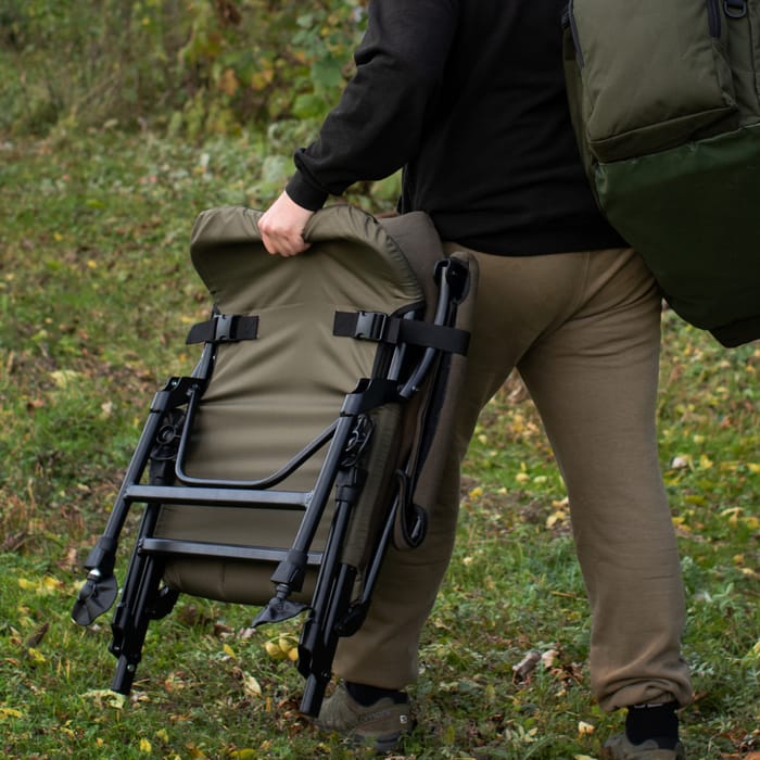 Aqua Longback Fishing Chair In Use Folded