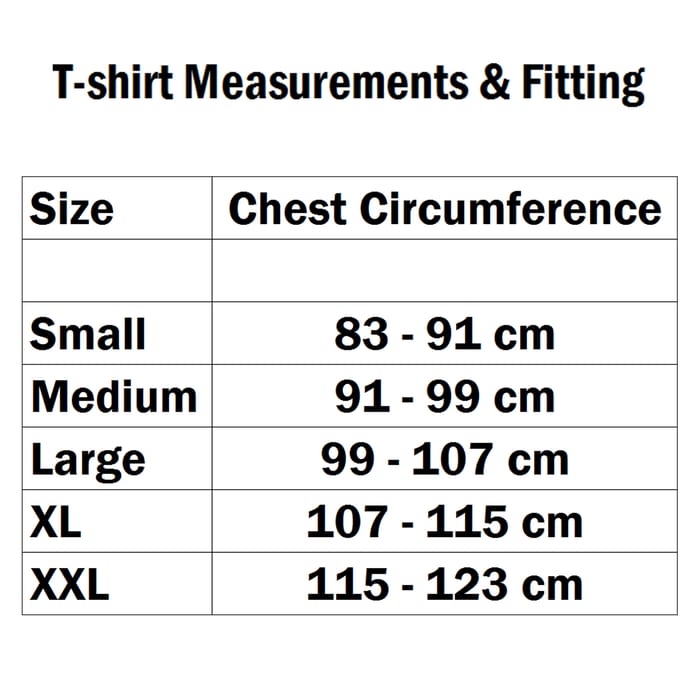 Aqua Products Big Logo Khaki T-Shirt Size Guide