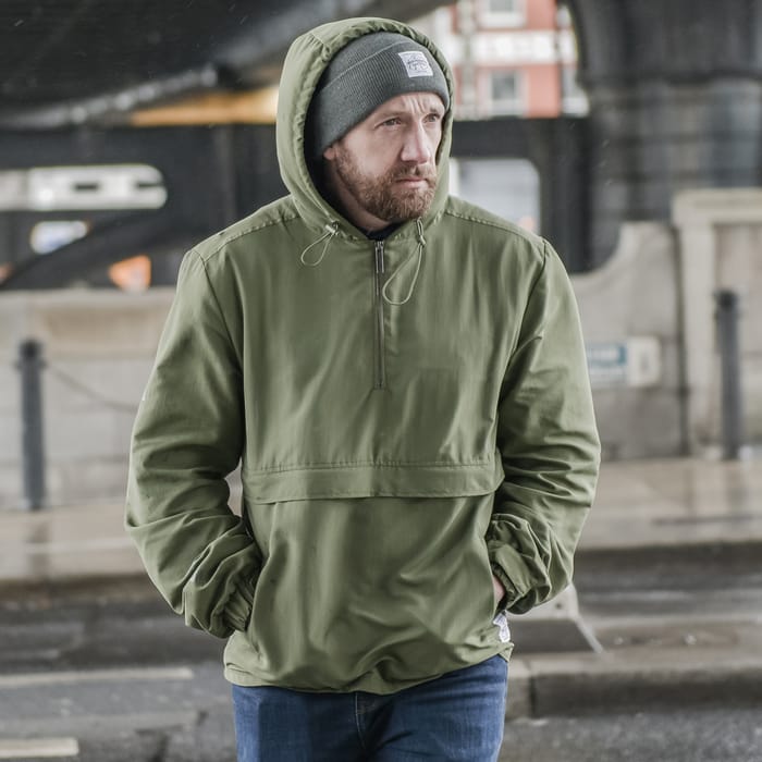 Aqua Products Half Zip Khaki Jacket In Use 5
