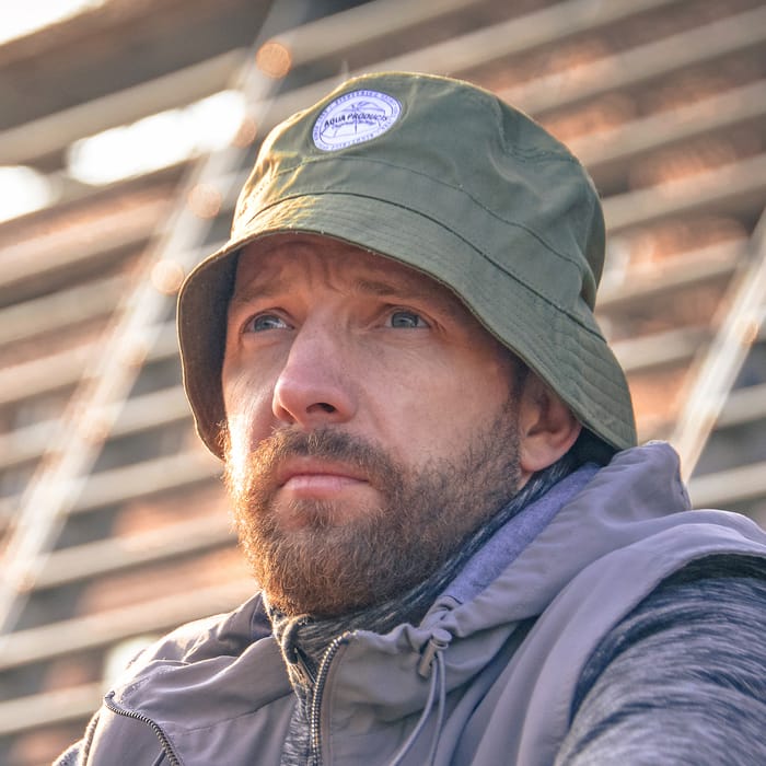 Aqua Products Khaki Bucket Hat In Use 3
