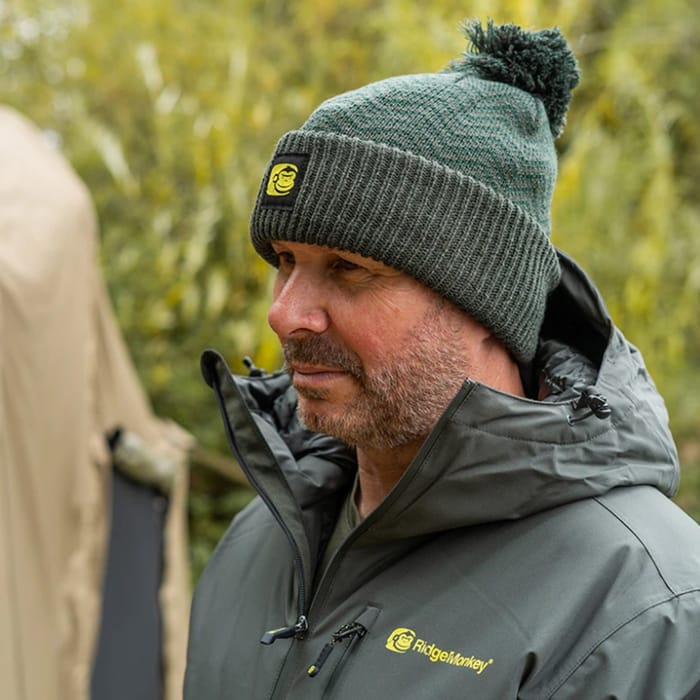 RidgeMonkey APEarel ThermaPro Waterproof Green Bobble Hat