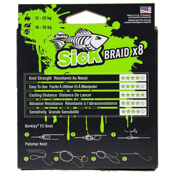 Berkley Sick Hi-Vis Yellow Braid 150m 3