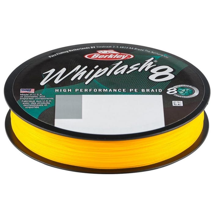 Berkley Whiplash 8 Yellow Fishing Braid 300m