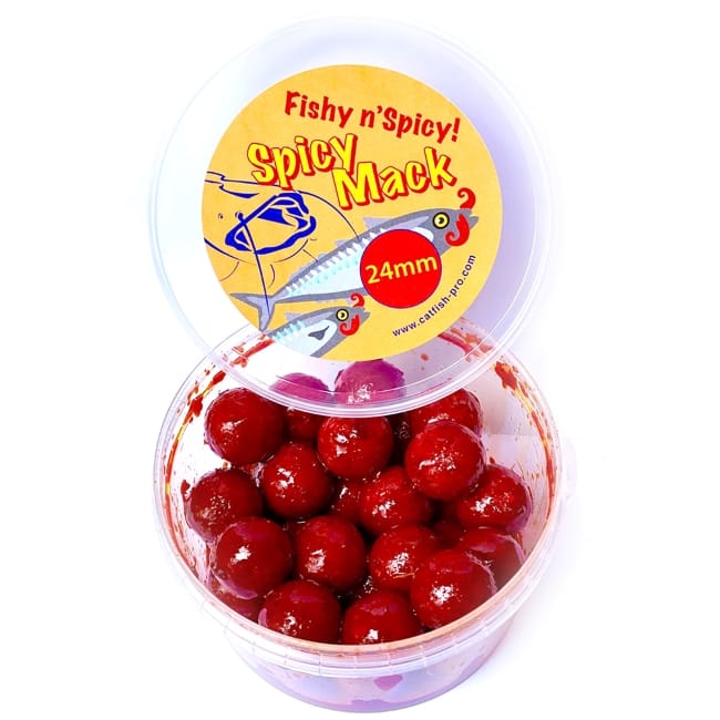 Catfish Pro Spicy Mack Boilies Tub