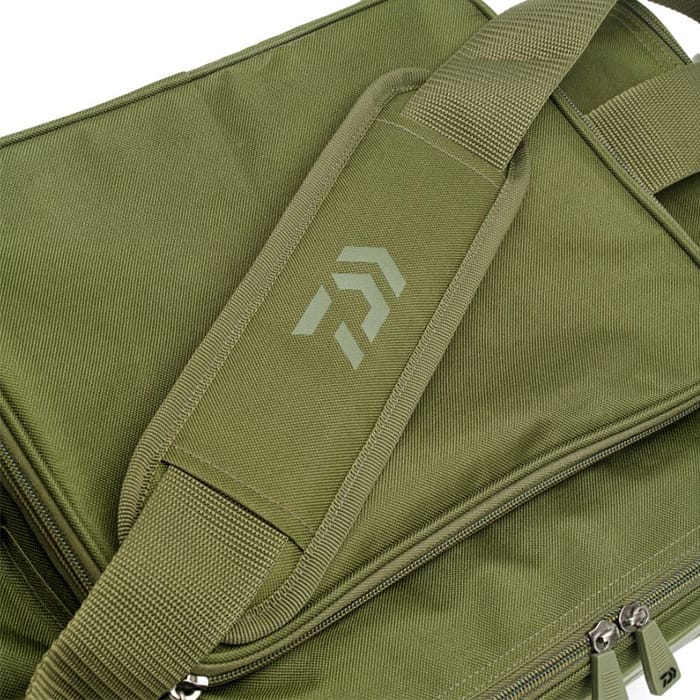 Daiwa Black Widow Compact Fishing Tackle Bag Close Up Strap