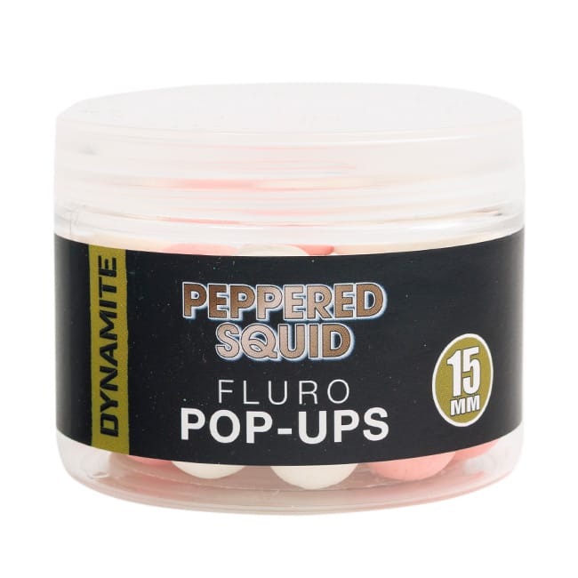 Dynamite Baits Fluro Pop Ups - Peppered Squid 