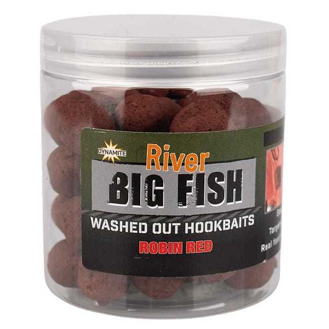 Dynamite Baits Big Fish River Washed Out Barbel Hookbaits - Robin Red
