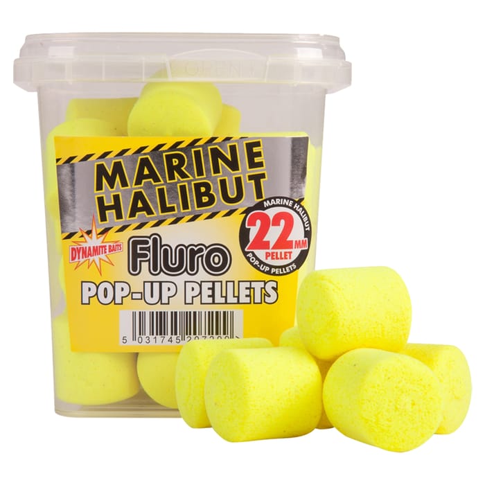 Dynamite Baits Fluro Pop Up Pellets Marine Halibut