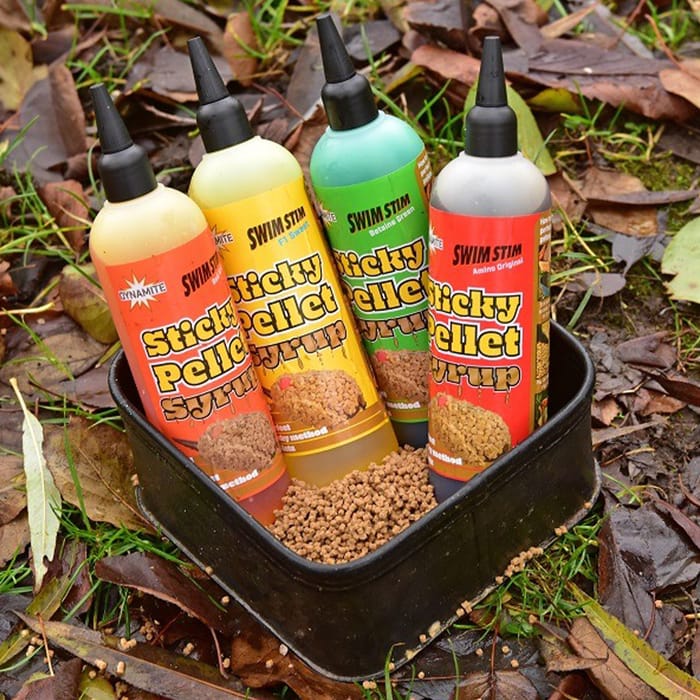 Dynamite Swim Stim Sticky Pellet Syrup In Use