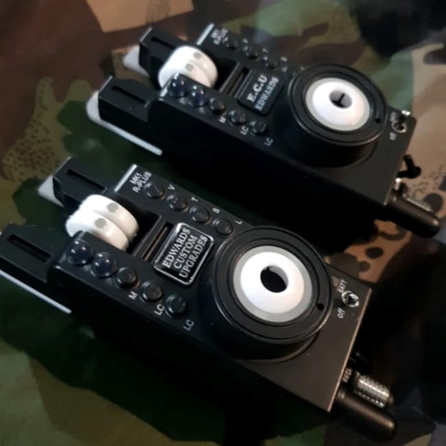 Edwards Custom Upgrades MK1 R-Plus 3 Rod Remote Bite Alarm Set - White Trim Edition